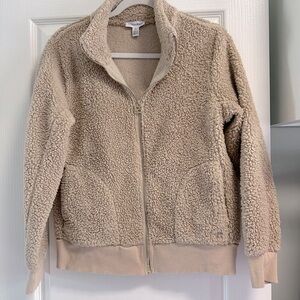 Calvin Klein Beige Sherpa Zip Up